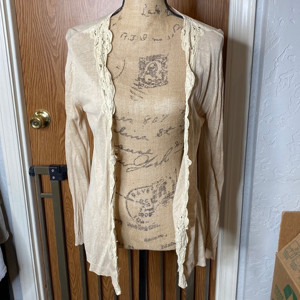 MNG Suit by Mango Cream Cardigan Size M